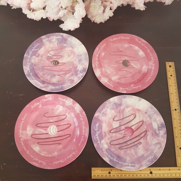 4pc CIB Goddess of Chocolate Dessert Plate Set in Box - Picture 9 of 10